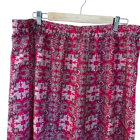 LOFT Tiered Border Ruffle Pink Midi Skirt XL - Picture 3 of 7